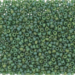 Frost Opaque Glaze Rainbow Green Miyuki Seed Beads 11/0