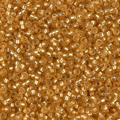 Matte Silver-Lined Dark Gold Miyuki Seed Beads 11/0