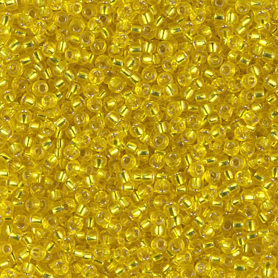 Silver Lined Yellow Miyuki Seed Beads 11/0
