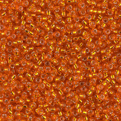 Silver Lined Orange Miyuki Seed Beads 11/0