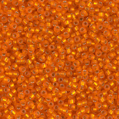 Matte Silver-Lined Orange Miyuki Seed Beads 11/0