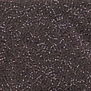 Matte Silver-Lined Dark Smoky Amethyst Miyuki Seed Beads 15/0
