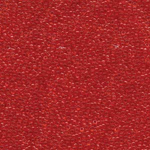 Transparent Red Orange Miyuki Seed Beads 15/0