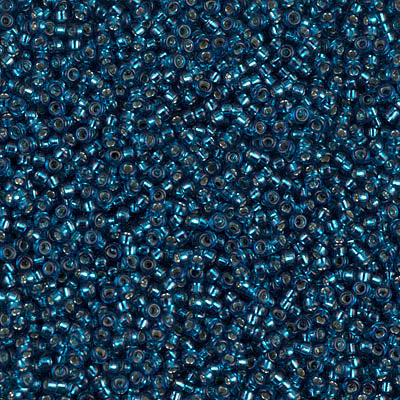 Silver-Lined Blue Zircon Miyuki Seed Beads 15/0