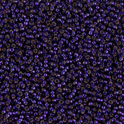 Silver-Lined Dark Purple Miyuki Seed Beads 15/0