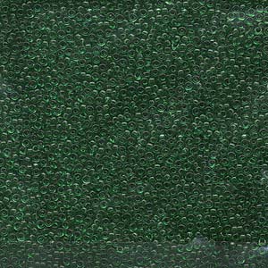 Transparent Green Miyuki Seed Beads 15/0