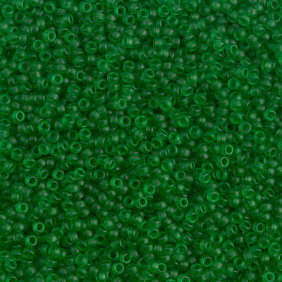 Matte Transparent Green Miyuki Seed Beads 15/0