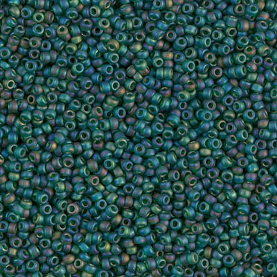 Matte Emerald AB Miyuki Seed Beads 15/0