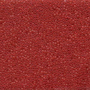 Dyed Semi Frosted Transparent Red Miyuki Seed Beads 15/0
