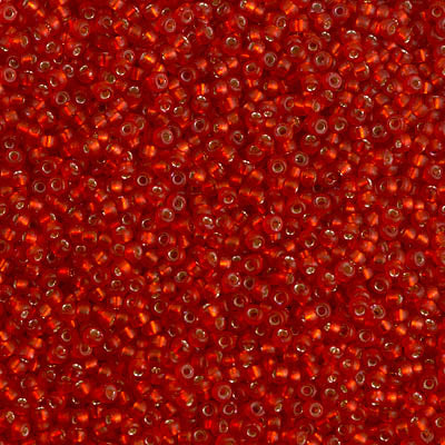 Semi-Matte Silver-Lined Dark Ruby Miyuki Seed Beads 15/0