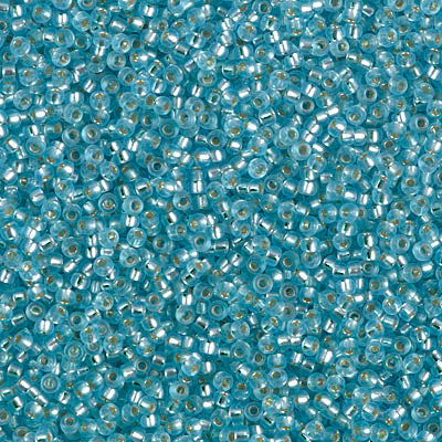 Semi-Matte Silver-Lined Sky Blue Miyuki Seed Beads 15/0