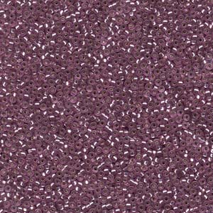 Dyed Semi Frosted Silver-Lined Lavender Miyuki Seed Beads 15/0