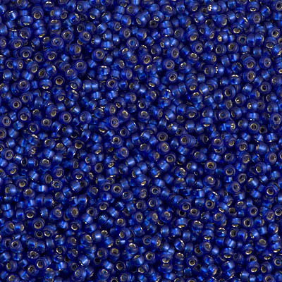 Semi-Matte Silver-Lined Med Blue Miyuki Seed Beads 15/0