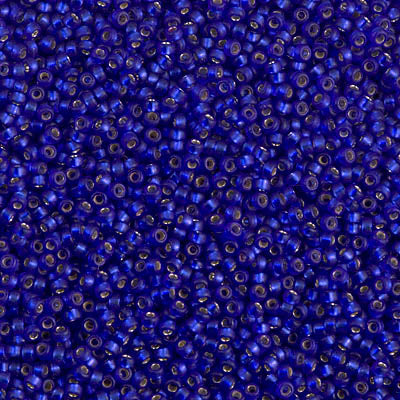 Semi-Matte Silver-Lined Cobalt Miyuki Seed Beads 15/0