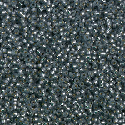 Semi-Matte Silver-Lined Grey Miyuki Seed Beads 15/0