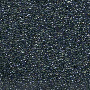 Midnight Blue Lined Topaz AB Miyuki Seed Beads 15/0