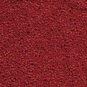 Opaque Red Luster Miyuki Seed Beads 15/0