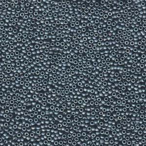Matte Metallic Light Grey Blu Miyuki Seed Beads 15/0