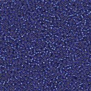 Matte Silver-Lined Cobalt Miyuki Seed Beads 15/0