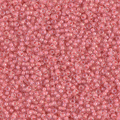 Lined Rose Pink AB Miyuki Seed Beads 15/0