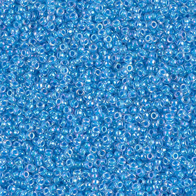 Lined Light Blue AB Miyuki Seed Beads 15/0