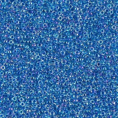 Lined Blue AB Miyuki Seed Beads 15/0