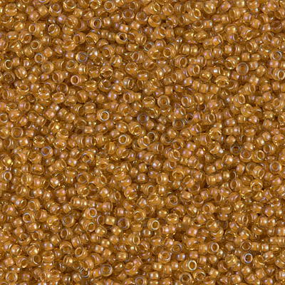 Lined Topaz/Yellow Miyuki Seed Beads 15/0