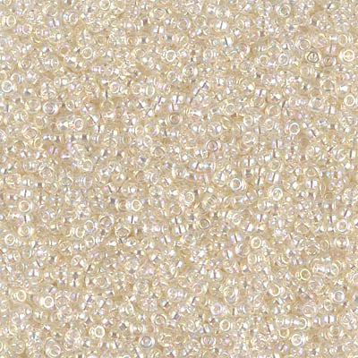 Transparent Crystal Ivory Gold Luster Miyuki Seed Beads 15/0