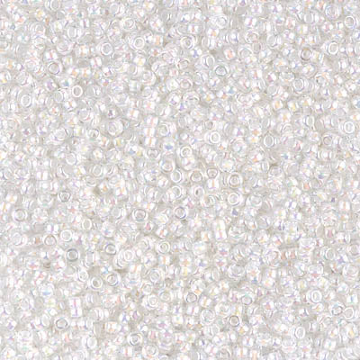 White Lined Crystal AB Miyuki Seed Beads 15/0