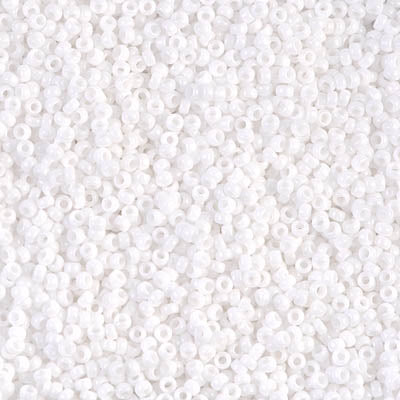 Opaque Chalk White Miyuki Seed Beads 15/0
