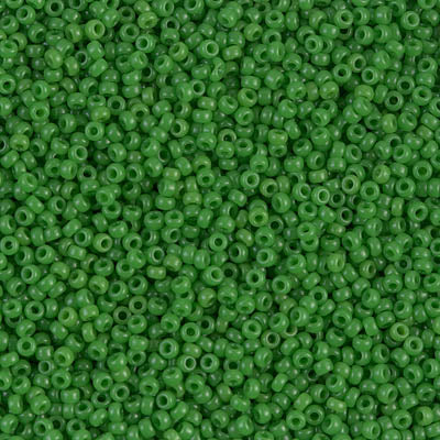 Opaque Pea Green Miyuki Seed Beads 15/0