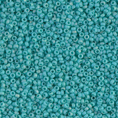 Matte Opaque Turquoise AB Miyuki Seed Beads 15/0