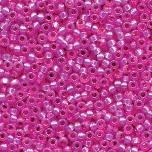 Duracoat Silver-Lined Dyed Paris Pink Miyuki Seed Beads 15/0