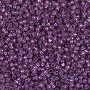 Duracoat Silver-Lined Dyed Dark Lilac Miyuki Seed Beads 15/0