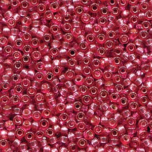 Duracoat Silver-Lined Dyed Raspberry Miyuki Seed Beads 15/0