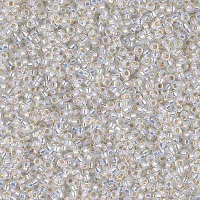 Gilt Lined White Opal Miyuki Seed Beads 15/0