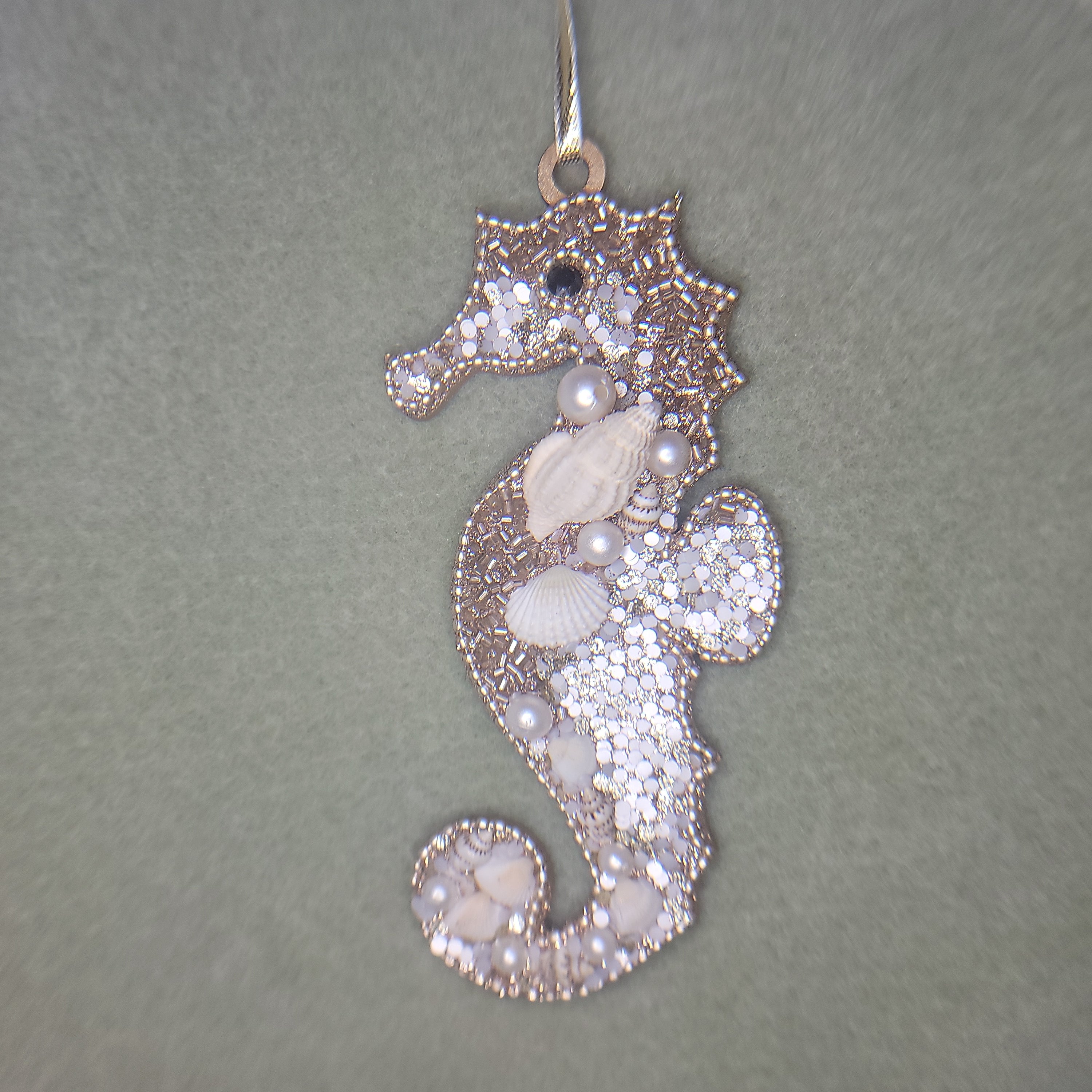 Seahorse Beaded Ornament (Large)