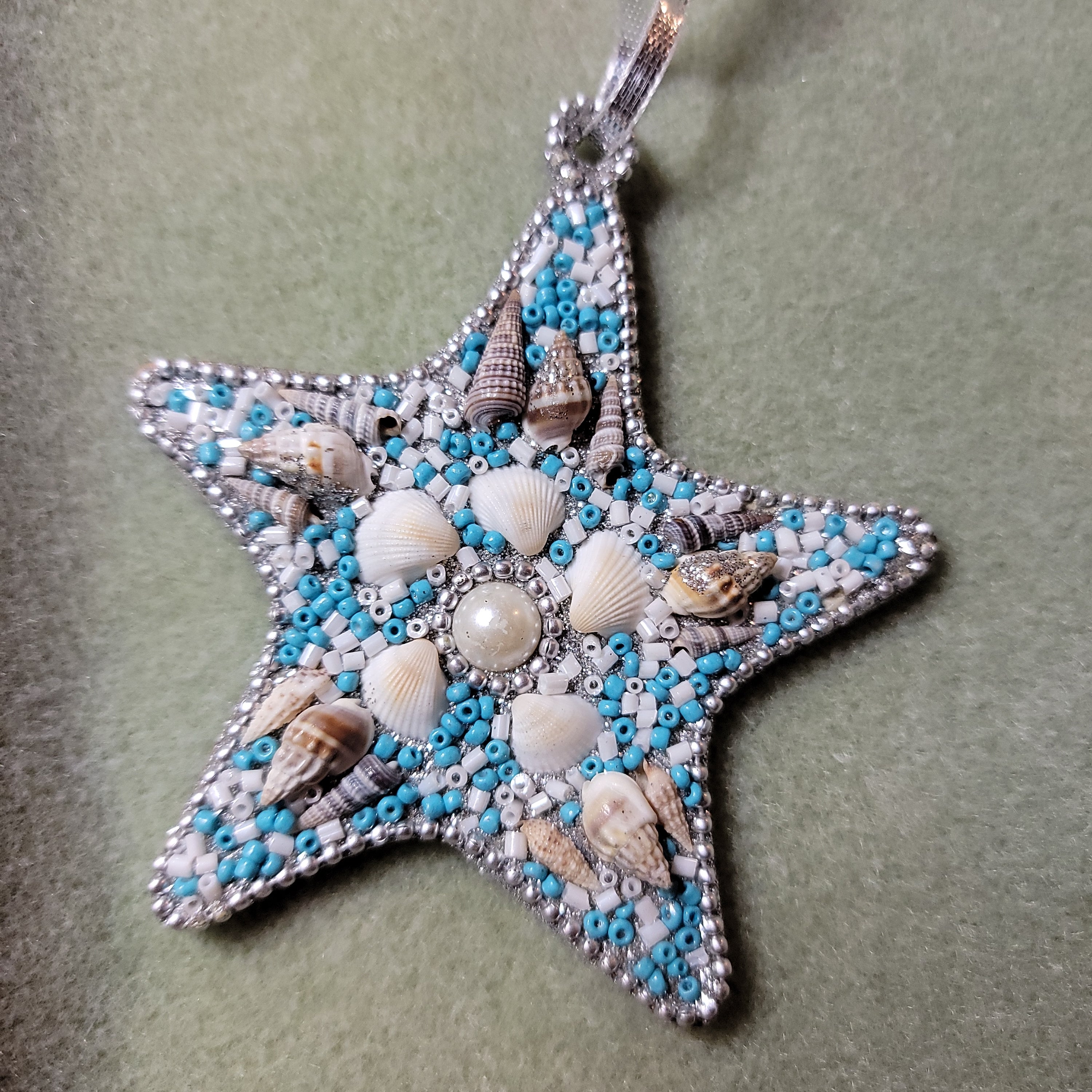 Handmade Beaded Starfish Ornament