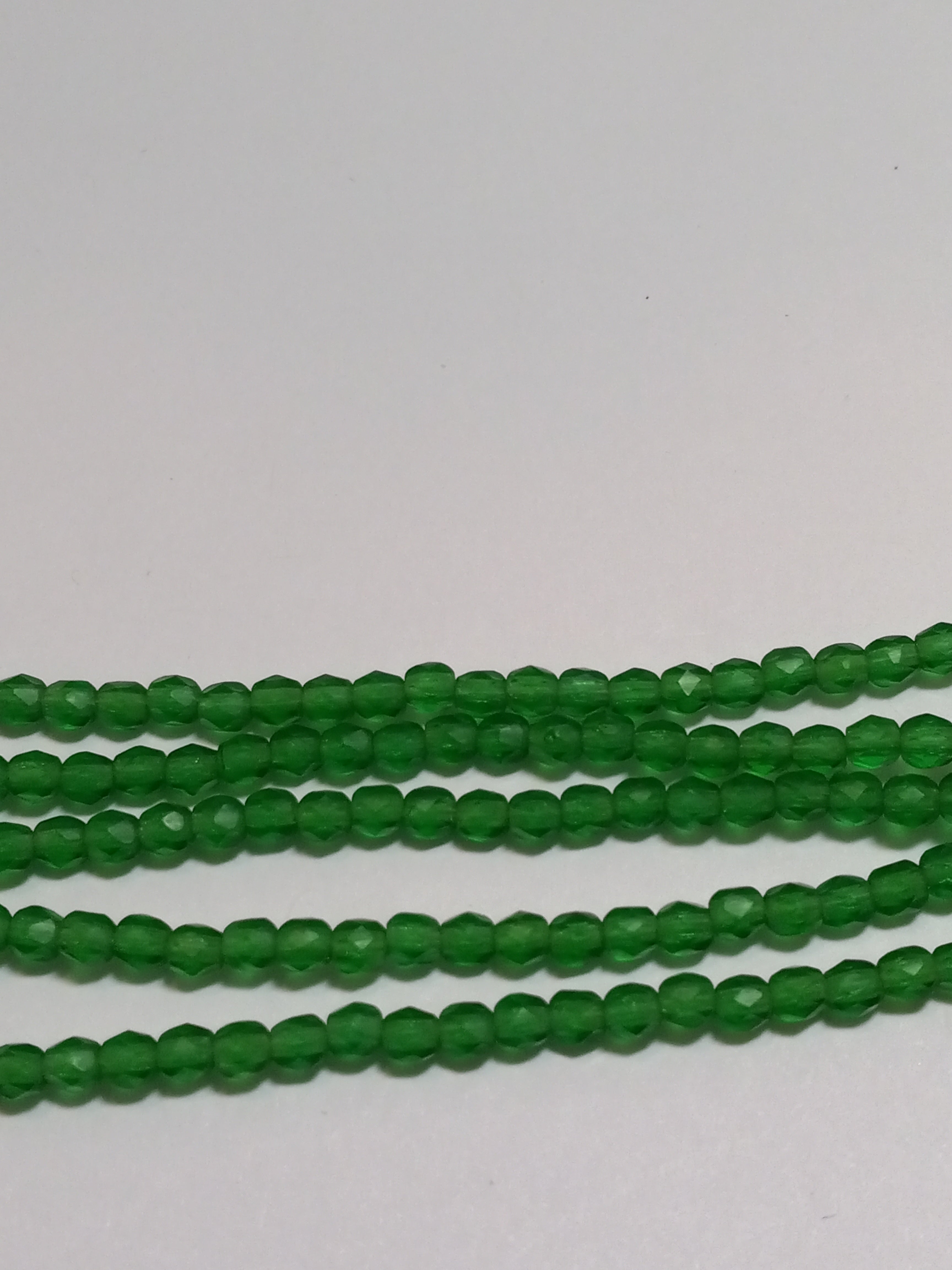 3MM Matte Emerald Green Czech Glass Fire Polished Beads