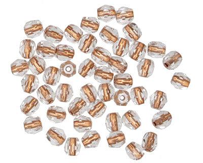 4MM Copper-Lined Crystal Czech Glass Fire Polished Beads