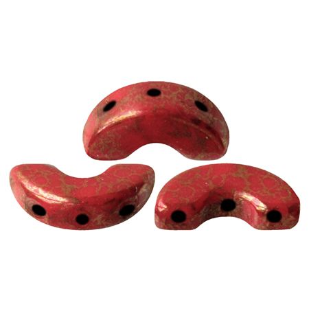 Coral Red Bronze Arcos par Puca Beads