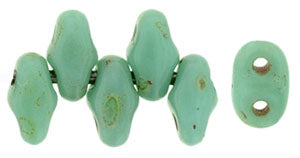 MINIDUO 2X4MM OPAQUE TURQUOISE PICASSO