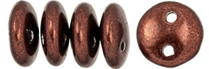 6MM Saturated Metallic Chicory Coffee CzechMates Lentil Beads