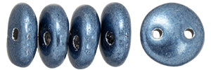 6MM Saturated Metallic Bluestone CzechMates Lentil Beads