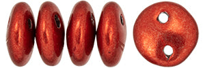 6MM Saturated Metallic Cranberry CzechMates Lentil Beads