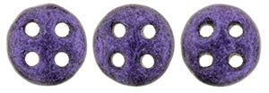 Metallic Suede Purple CzechMates QuadraLentil Beads - 6mm