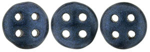 Metallic Suede Dk Blue CzechMates QuadraLentil Beads - 6mm