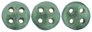 Metallic Suede Lt Green CzechMates QuadraLentil Beads - 6mm