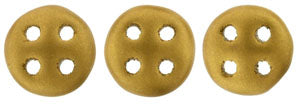 Matte Metallic Anitque Gold CzechMates QuadraLentil Beads - 6mm
