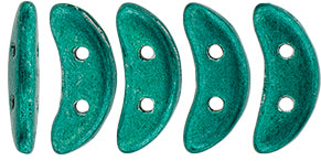 Saturated Metallic Arcadia CzechMates Crescent Beads - 10 x 3mm